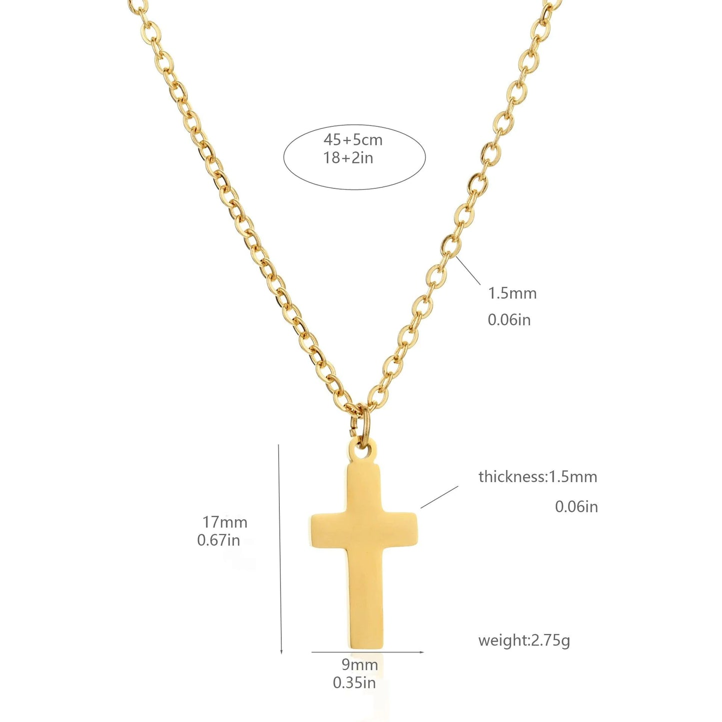 Stainless Steel  Necklace "Torch Cross"