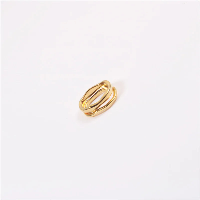 Gold-Finish Stainless Steel Ring "Ava"