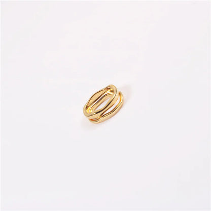 Gold-Finish Stainless Steel Ring "Ava"