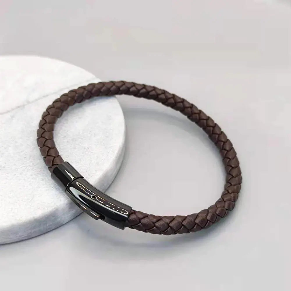 Leather Stainless Steel Bracelet "Sundown"