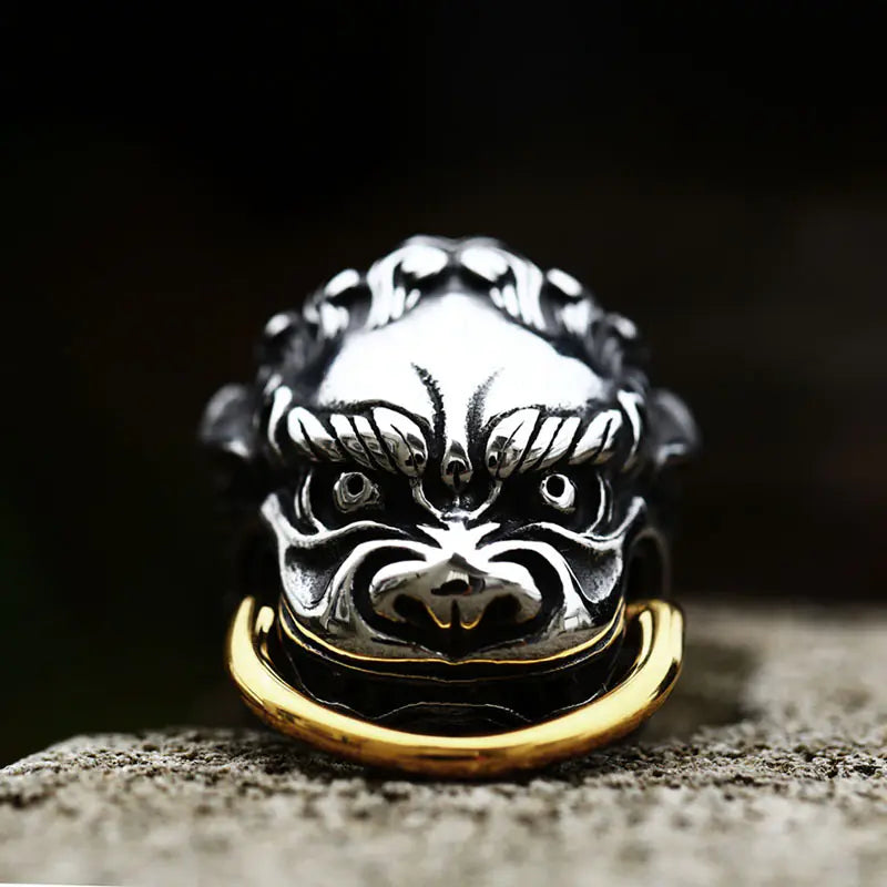 Stainless Steel Men's Ring "Chinese Lion"