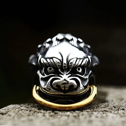 Stainless Steel Men's Ring "Chinese Lion"