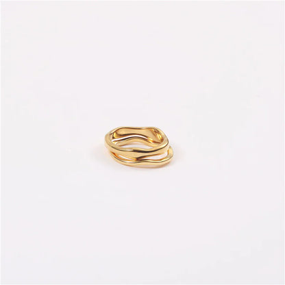 Gold-Finish Stainless Steel Ring "Ava"