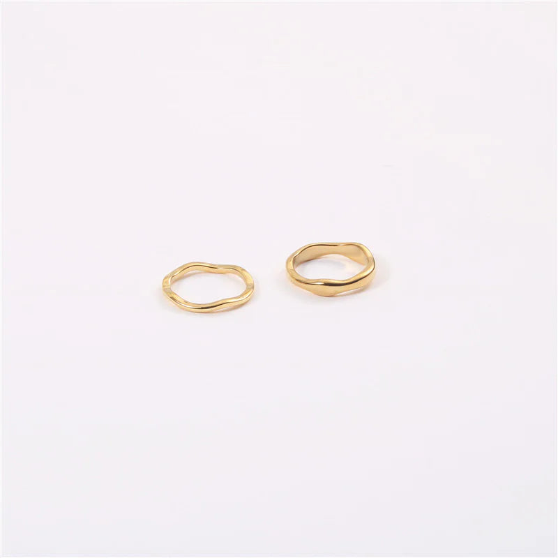 Gold-Finish Stainless Steel Ring "Ava"