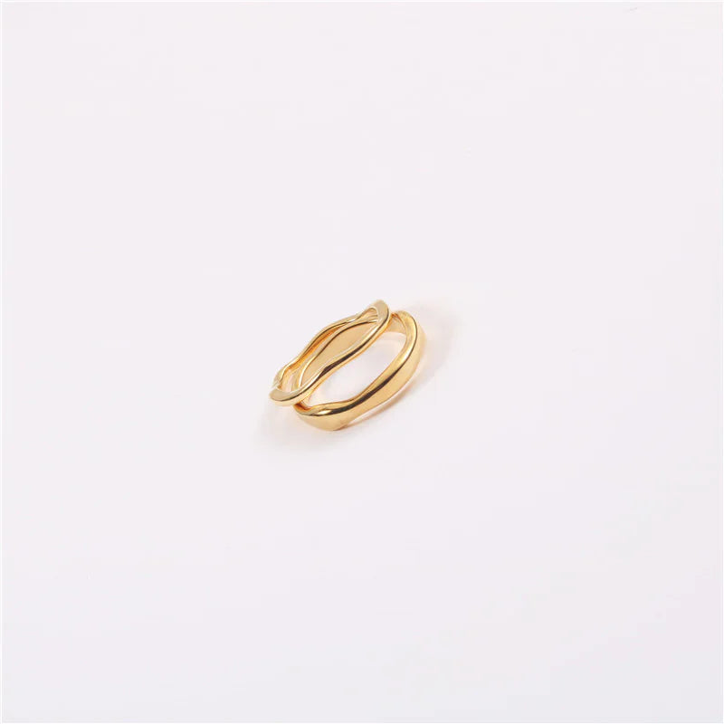 Gold-Finish Stainless Steel Ring "Ava"