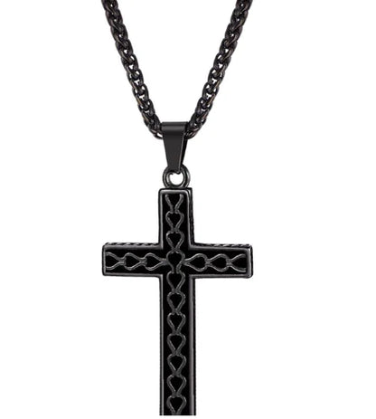Stainless Steel Necklace "Wavy Cross"