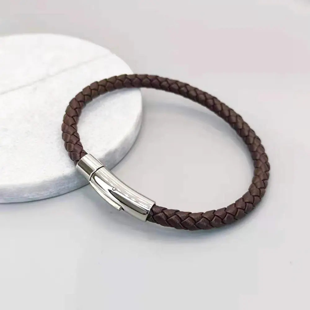 Leather Stainless Steel Bracelet "Sundown"